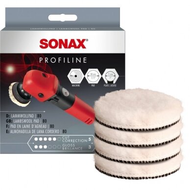 Avikailio poliravimo padas 80mm SONAX 4 vnt Avikailio poliravimo padas 80mm SONAX 4 vnt