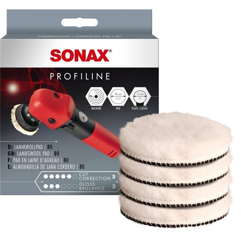 Avikailio poliravimo padas 80mm SONAX 4 vnt Avikailio poliravimo padas 80mm SONAX 4 vnt
