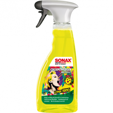 Matinis prietaisų skydelio valiklis “Lemon Rocks”, 500ml SONAX Matinis prietaisų skydelio valiklis “Lemon Rocks”, 500ml SONAX
