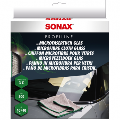 SONAX mikropluošto šluostės stiklų valymui, 3vnt SONAX mikropluošto šluostės stiklų valymui, 3vnt